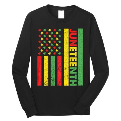 African American Flag Juneteenth Long Sleeve Shirt