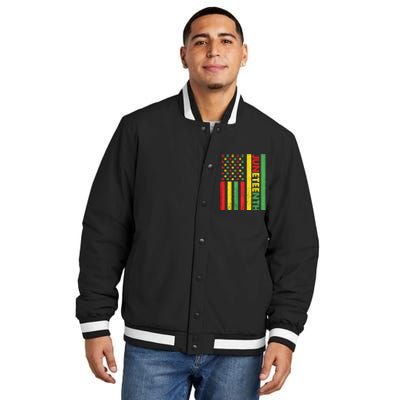 African American Flag Juneteenth Insulated Varsity Jacket