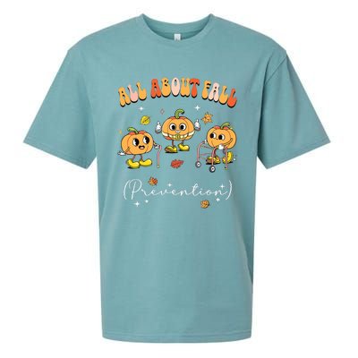 All About Fall Prevention Physical Therapy Funny Pumpkin Sueded Cloud Jersey T-Shirt