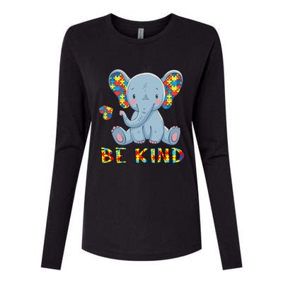 Autism Awareness Funny Elephant Autistic Acceptance Be Kind Gift Womens Cotton Relaxed Long Sleeve T-Shirt