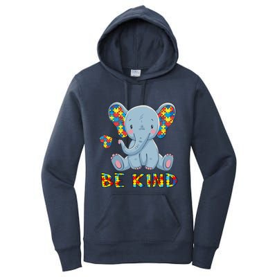 Autism Awareness Funny Elephant Autistic Acceptance Be Kind Gift Women's Pullover Hoodie