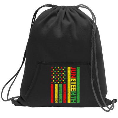 African American Flag Juneteenth Wo Sweatshirt Cinch Pack Bag