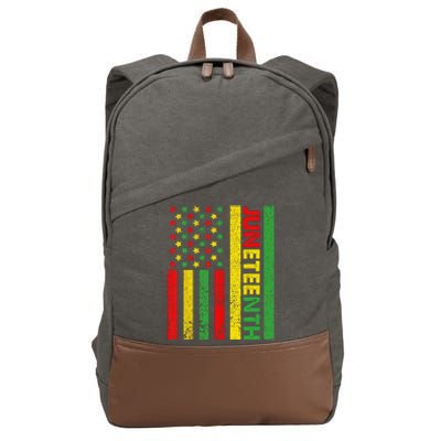 African American Flag Juneteenth Wo Cotton Canvas Backpack