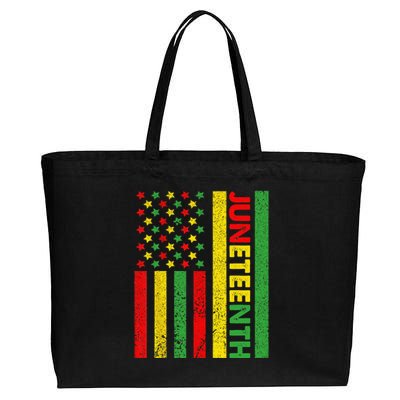 African American Flag Juneteenth Wo Cotton Canvas Jumbo Tote