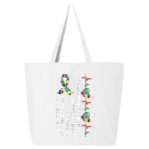 Autism American Flag Autistic Awareness Warrior Support Gift 25L Jumbo Tote