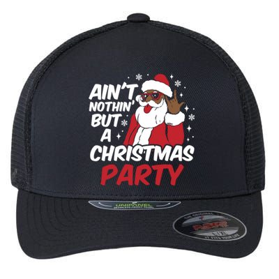 African American Funny Santa Claus Christmas Party Pajama Meaningful Gift Flexfit Unipanel Trucker Cap