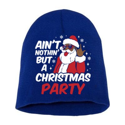 African American Funny Santa Claus Christmas Party Pajama Meaningful Gift Short Acrylic Beanie