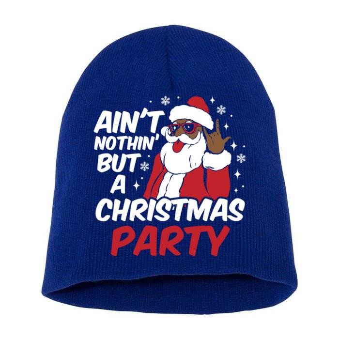 African American Funny Santa Claus Christmas Party Pajama Meaningful Gift Short Acrylic Beanie