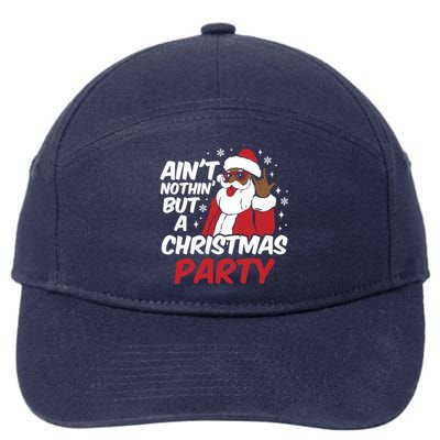 African American Funny Santa Claus Christmas Party Pajama Meaningful Gift 7-Panel Snapback Hat