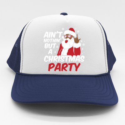 African American Funny Santa Claus Christmas Party Pajama Meaningful Gift Trucker Hat