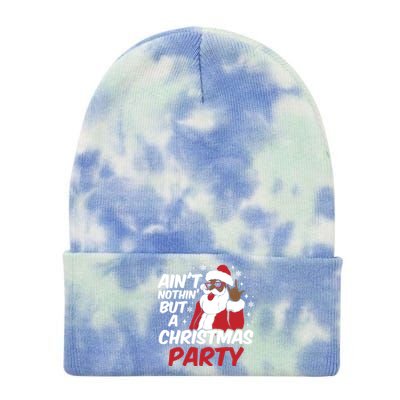 African American Funny Santa Claus Christmas Party Pajama Meaningful Gift Tie Dye 12in Knit Beanie