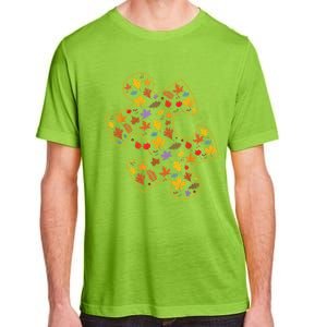 Autism Awareness Fall Leaf Autumn Thanksgiving Puzzle Piece Adult ChromaSoft Performance T-Shirt