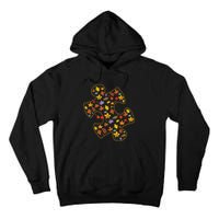 Autism Awareness Fall Leaf Autumn Thanksgiving Puzzle Piece Tall Hoodie