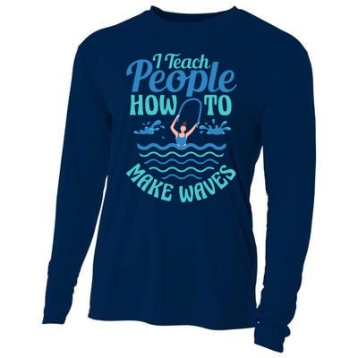 Aqua Aerobics Funny Water Aerobics Instructor Cooling Performance Long Sleeve Crew