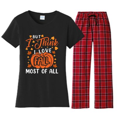 Autumn Affection Fall Season Graphic Women's Flannel Pajama Set