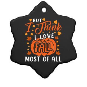 Autumn Affection Fall Season Graphic Ceramic Star Ornament