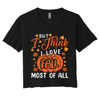 Autumn Affection Fall Season Graphic Women's Crop Top Tee