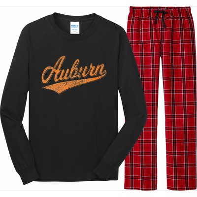 AUBURN ALABAMA FLAG CLASSIC VINTAGE SPORTS SCRIPT JERSEY Long Sleeve Pajama Set