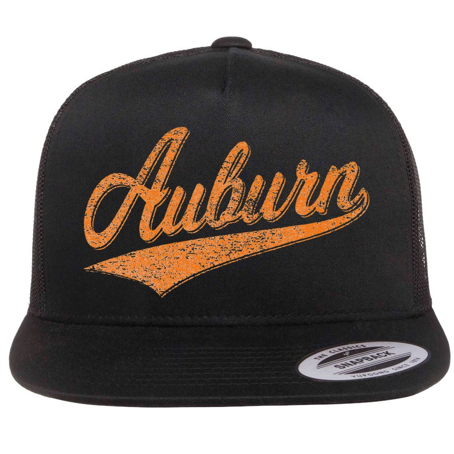 AUBURN ALABAMA FLAG CLASSIC VINTAGE SPORTS SCRIPT JERSEY Flat Bill Trucker Hat
