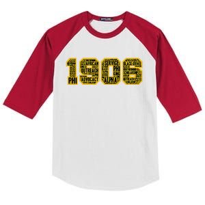 Alpha African Fraternity Hand Sign 1906 Words Kids Colorblock Raglan Jersey