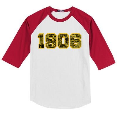 Alpha African Fraternity Hand Sign 1906 Words Kids Colorblock Raglan Jersey