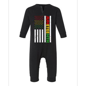 African American Flag Juneteenth Celebration Graphics Infant Fleece One Piece