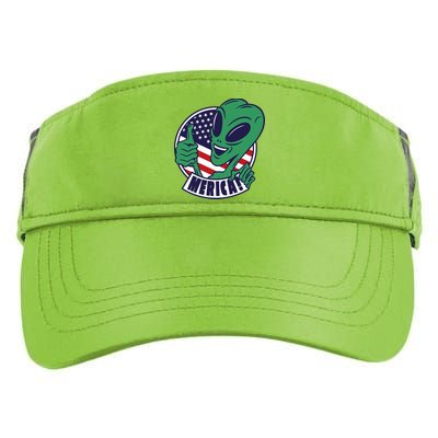 Alien American Flag Funny Merica Adult Drive Performance Visor