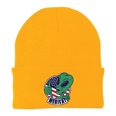 Alien American Flag Funny Merica Knit Cap Winter Beanie