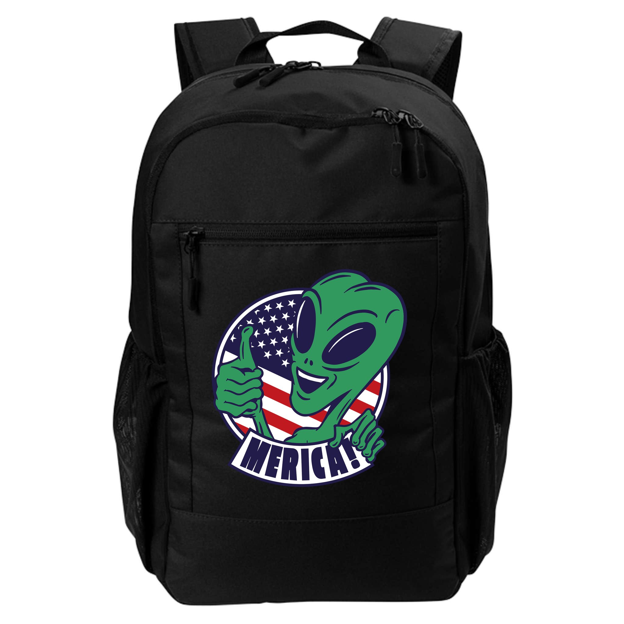 Alien American Flag Funny Merica Backpack