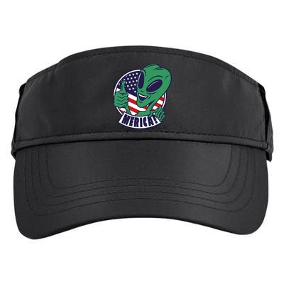 Alien American Flag Funny Merica Adult Drive Performance Visor