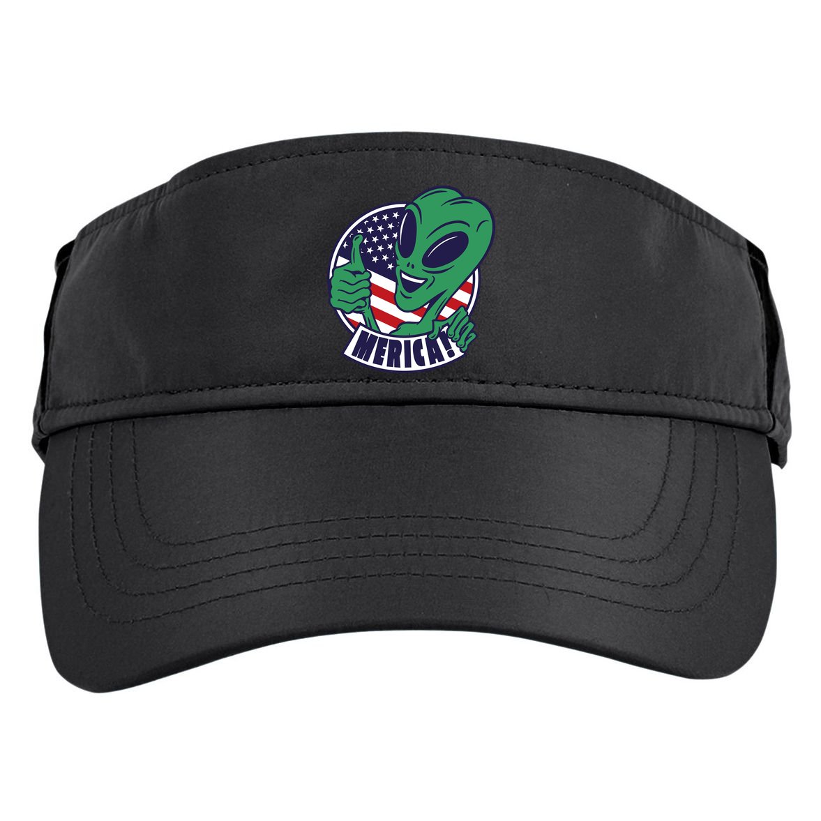 Alien American Flag Funny Merica Adult Drive Performance Visor
