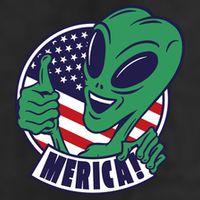Alien American Flag Funny Merica Adult Drive Performance Visor