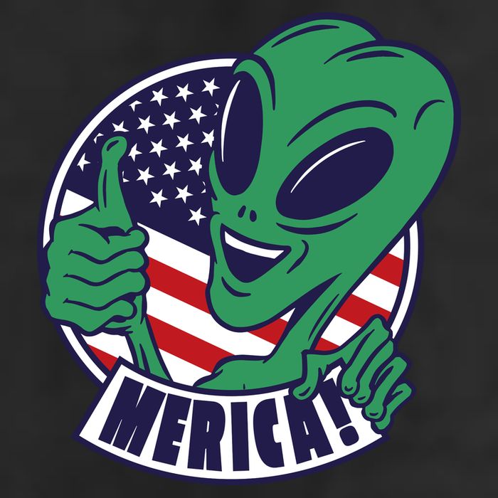 Alien American Flag Funny Merica Adult Drive Performance Visor