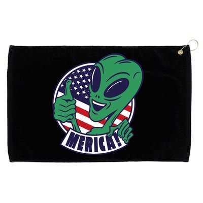 Alien American Flag Funny Merica Grommeted Golf Towel