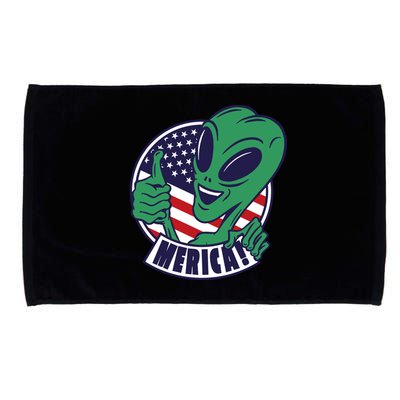 Alien American Flag Funny Merica Microfiber Hand Towel