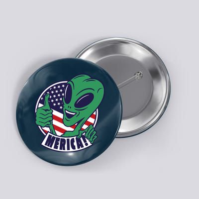 Alien American Flag Funny Merica Button