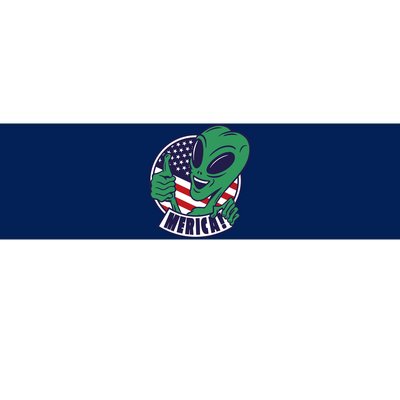 Alien American Flag Funny Merica Bumper Sticker