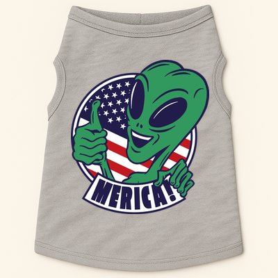 Alien American Flag Funny Merica Doggie Tank