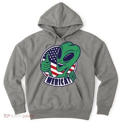 Alien American Flag Funny Merica Hoodie
