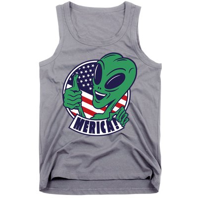 Alien American Flag Funny Merica Tank Top