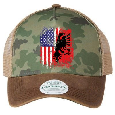 Albanian American Flag Patriotic Usa Albania Flag Legacy Tie Dye Trucker Hat