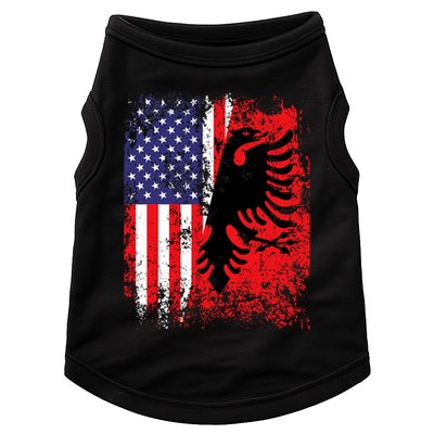 Albanian American Flag Patriotic Usa Albania Flag Doggie Tank