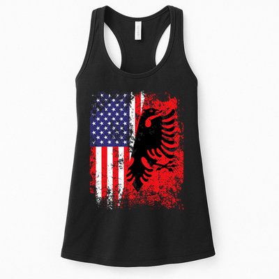 Albanian American Flag Patriotic Usa Albania Flag Womens Tank Top
