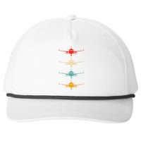 Aviation Airplane Flying Airline Funny Vintage Pilot Snapback Five-Panel Rope Hat