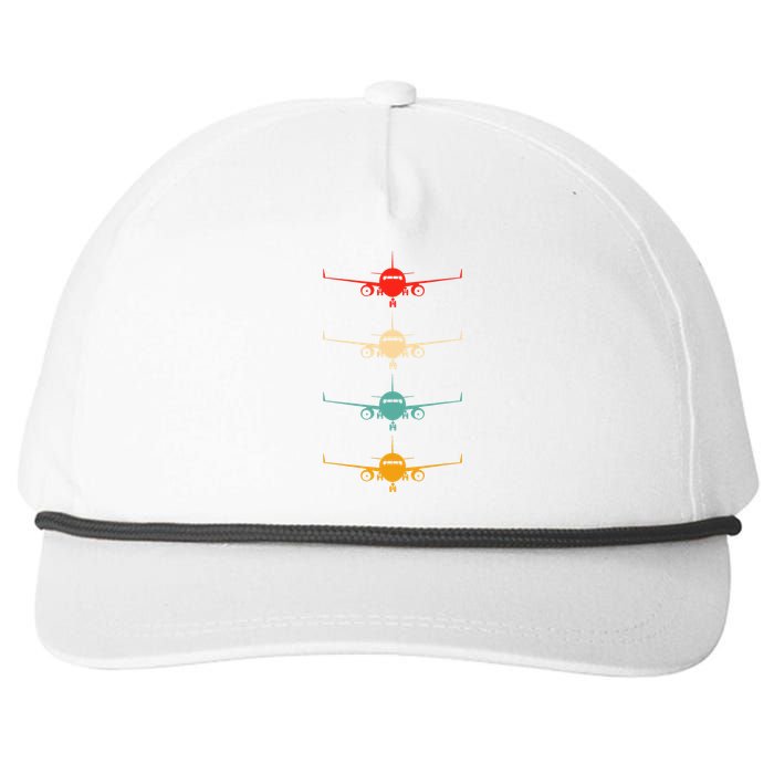 Aviation Airplane Flying Airline Funny Vintage Pilot Snapback Five-Panel Rope Hat