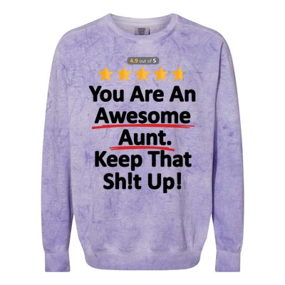 Awesome Aunt Funny Auntie Gift Idea Colorblast Crewneck Sweatshirt