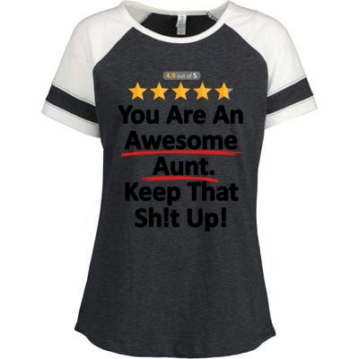 Awesome Aunt Funny Auntie Gift Idea Enza Ladies Jersey Colorblock Tee