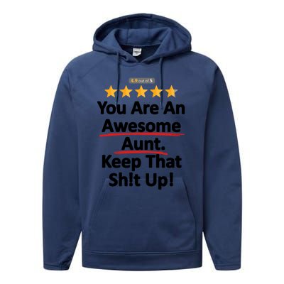 Awesome Aunt Funny Auntie Gift Idea Performance Fleece Hoodie