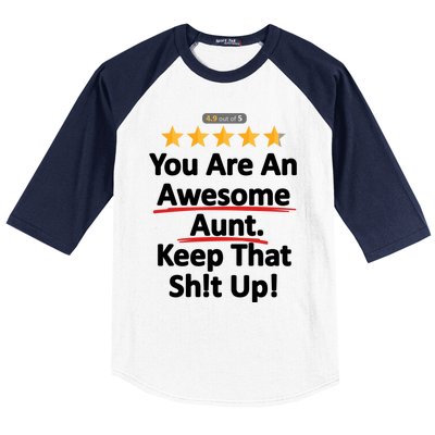 Awesome Aunt Funny Auntie Gift Idea Baseball Sleeve Shirt