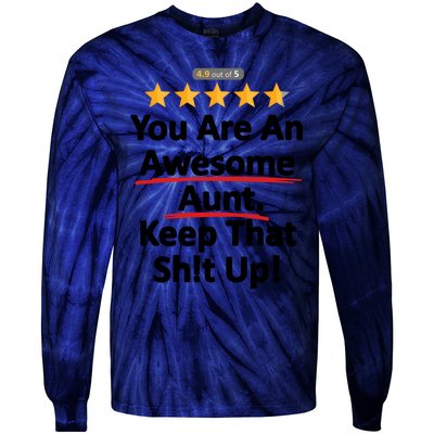 Awesome Aunt Funny Auntie Gift Idea Tie-Dye Long Sleeve Shirt